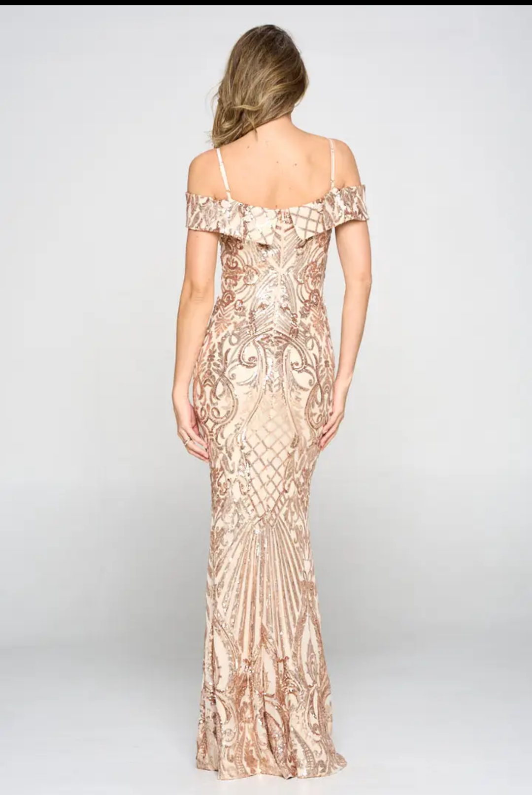 ROBE LONGUE À SEQUINS