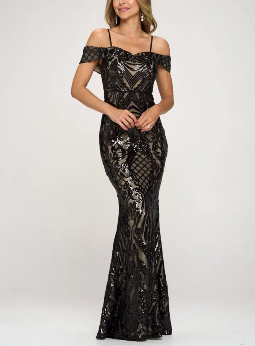 ROBE LONGUE À SEQUINS